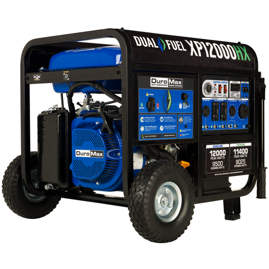 12,000 Watt Dual Fuel Portable HX Generator w/ CO Alert
